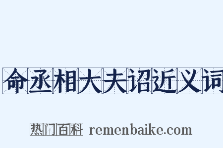 命丞相大夫诏近义词是什么意思的图片